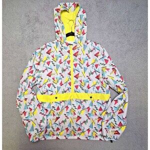 Vintage Black Jack 1999 Size M Retro 90s Windbreaker Shirt Colorful Retro Design